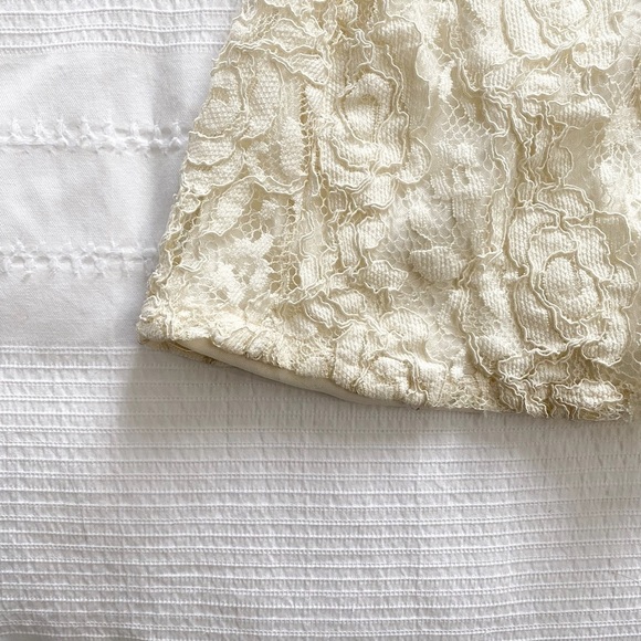 MANIJU OFF WHITE LACE SWEETHEART SLEEVELESS EVENING PROM FORMAL GOWN DRESS - M - Picture 9 of 10